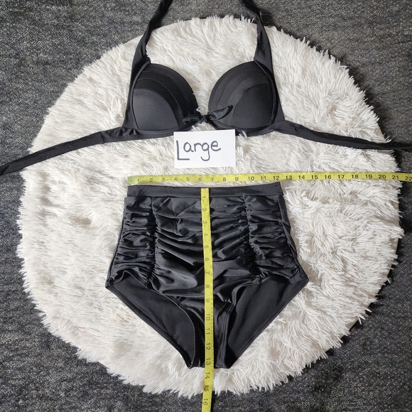 NWOT Black High-waist Halter Bikini - Picture 10 of 14